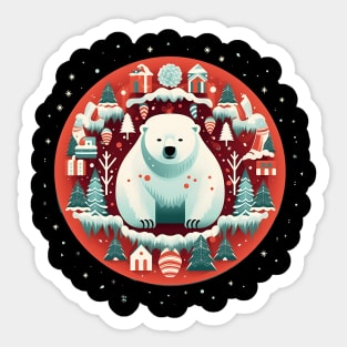Polar Bear in Ornament, Love Bears Sticker